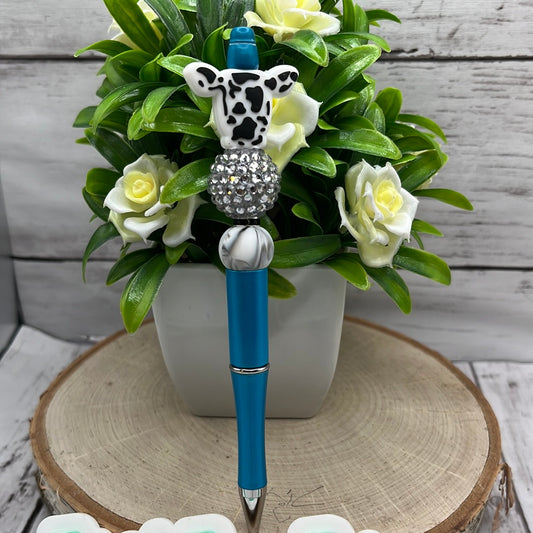 Handcrafted Pen/Black and white Cow